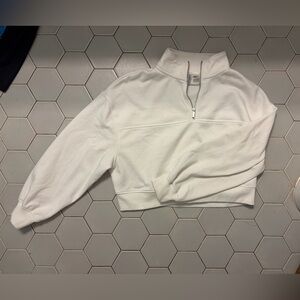 H&M White Half-Zip Sweatshirt